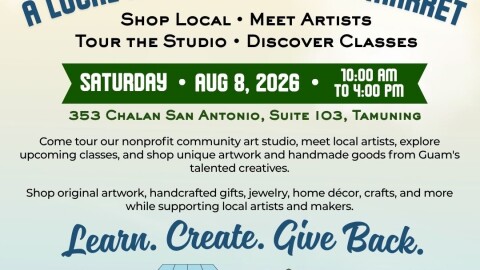 The Art Yard will be held from 10 a.m. to 4 p.m. Aug. 8, 2026, at 353 Chalan San Antonio, Suite 103 in Tamuning.