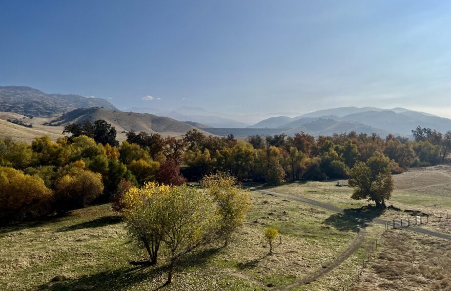 Dry Creek Preserve, owned by Sequoia Riverlands Trust, looking east toward Kaweah Lake.