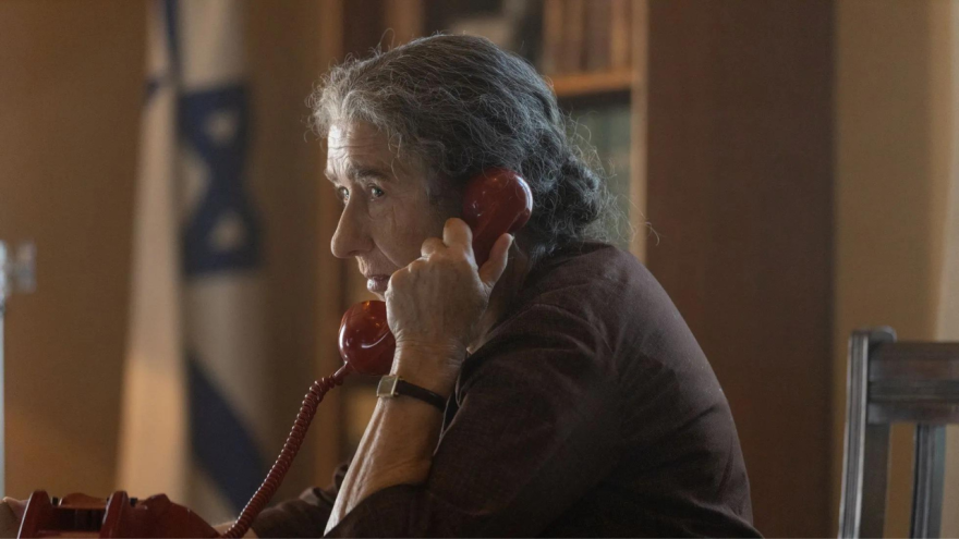 Film still of Helen Mirren as Golda Meir in Golda (2023).