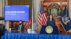 January 18, 2022- Governor Kathy Hochul presents fiscal year 2023 Executive Budget in the Red Room of the Capitol (Mike Groll- Office of Governor Kathy Hochul)