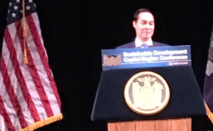 HUD secretary Julian Castro spoke at the Capital Region Sustainable Development Conference in Schenectady. 