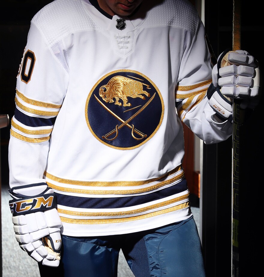 Dave & Adam's Buffalo - NEW: #sabres 50th anniversary jerseys are now  IN❗️These look even better in person.🔥 Stop in now to get your authentic  Adidas Jersey! #50thanniversary #gold #letsgobuffalo