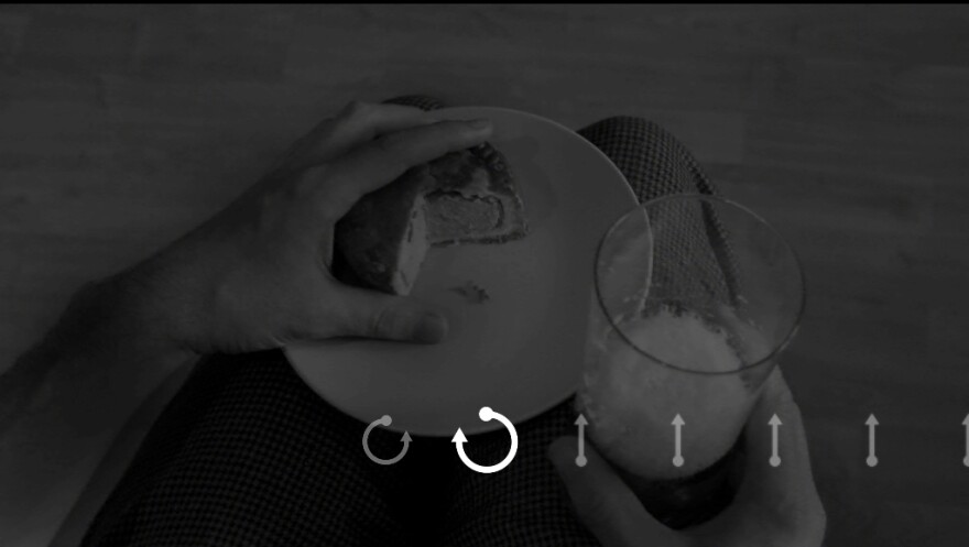 Alas, when Hannay opens doors or eats food, the beautiful painted backgrounds are replaced by dim black-and-white photos of some guy's hands. The poor reader must draw circles and lines while the program keeps insisting the swipes aren't straight enough.