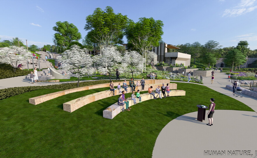 artist renderings of a new harbor at a park on a lake