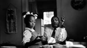 The Rev. Martin Luther King Jr. and his daughter Yolanda King (1962). (James Karales)