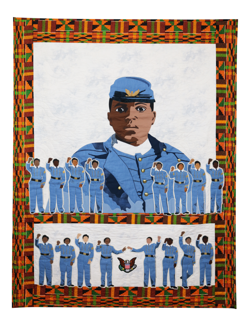 We Stand on the Shoulders of our Ancestors, created by Dorothy Burge and Judy Wolff, shows sixteen of the eighteen African American female cadets who graduated from West Point in 2016.