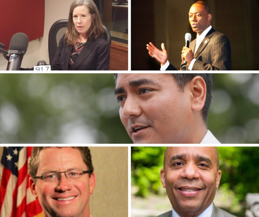 Clockwise from top left: Denise Driehaus, Mark Mallory, Aftab Pureval, Christopher Smitherman, Greg Hartmann.