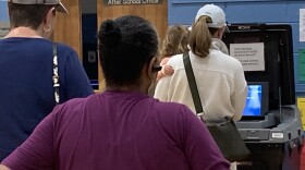 School was out for Election Day in Albemarle County, and many parents brought kids to the polls.