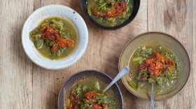 Slow-braised mustard greens. (Courtesy)