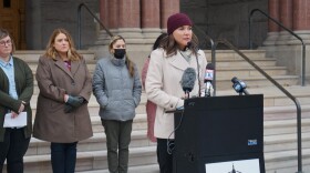 Salt Lake City Mayor Erin Mendenhall and representatives from the Road Home, Volunteers of America and other service providers made a plea to community members to help staff homeless shelters on Dec. 23, 2021.