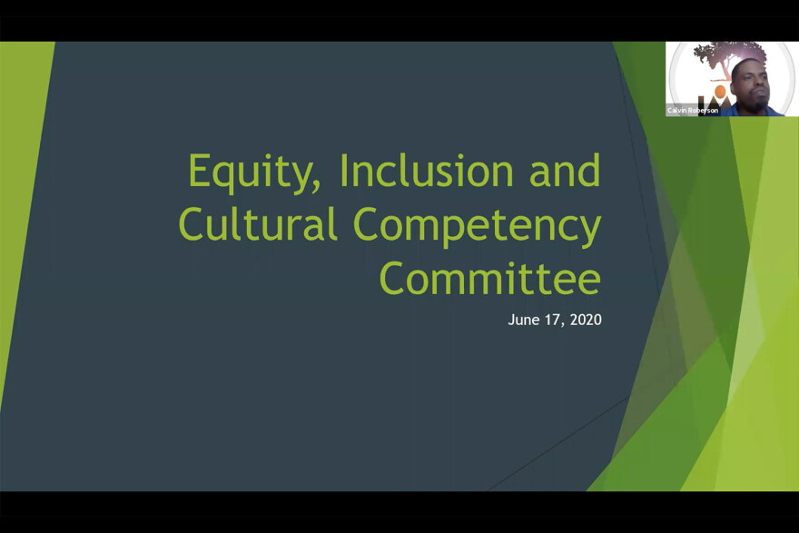 Indiana Minority Health Coalition Vice President Calvin Roberson presents to a virtual meeting of the Commission on Improving the Status of Children.
