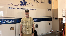 Hinsdale County EMS Interim Director and Chief Paramedic David Jepsen stands inside the ambulance barn in Lake City.