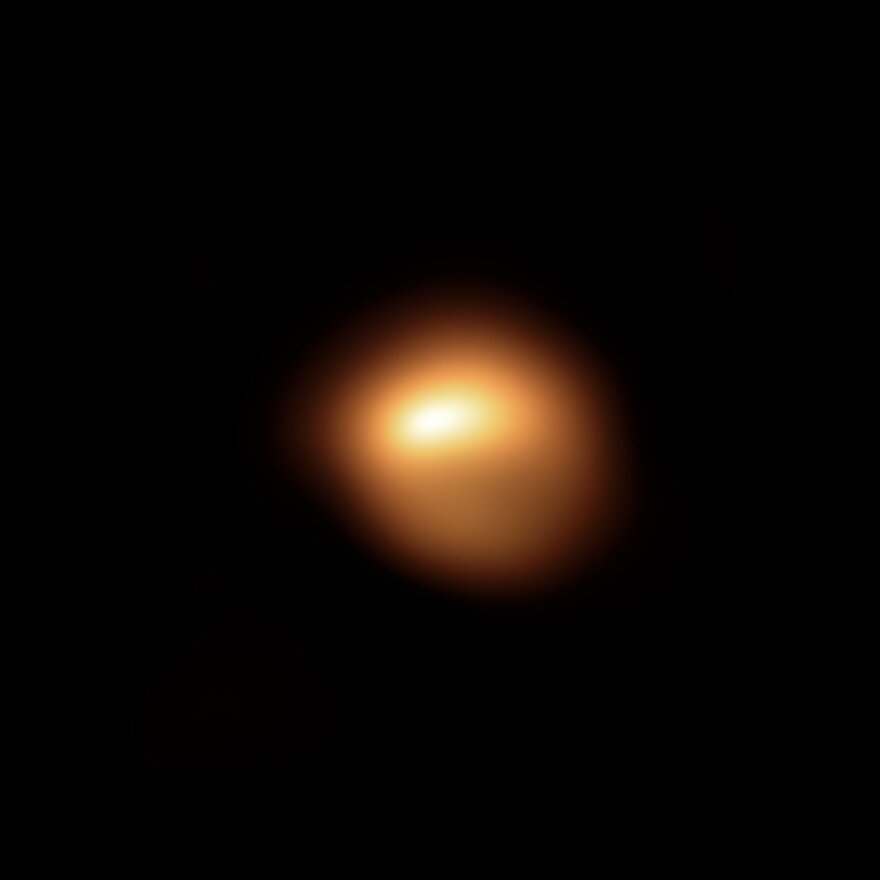 The red supergiant star Betelgeuse, in the constellation of Orion, has been undergoing unprecedented dimming. This stunning image of the star’s surface, taken with the SPHERE instrument on ESO’s Very Large Telescope late last year, is among the first observations to come out of an observing campaign aimed at understanding why the star is becoming fainter. When compared with the image taken in January 2019, it shows how much the star has faded and how its apparent shape has changed.