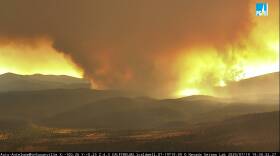 An image of the Hog Fire, a wildfire burning northwest of Susanville.