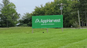 Sign outside AppHarvest's Morehead facility
