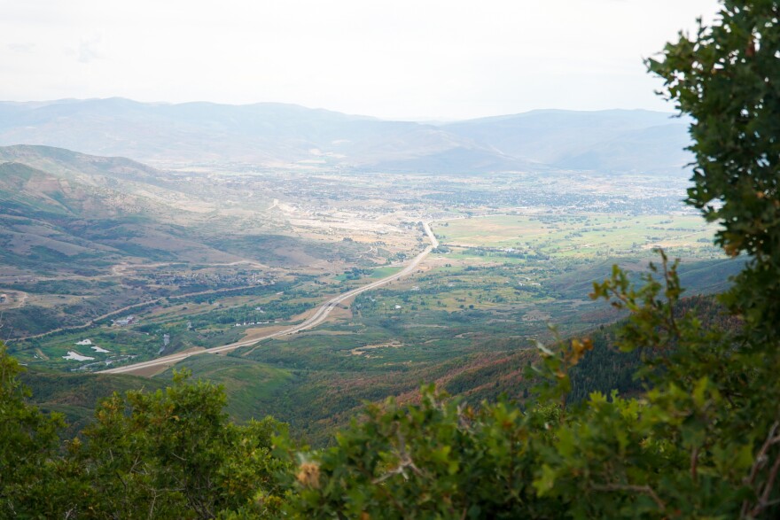A view of Heber Valley from Deer Valley East Village.
