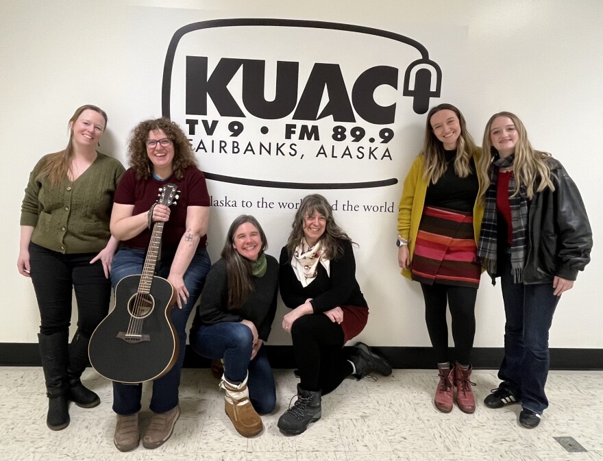 Marian Call, organizer; Carey Seward, organizer; Caitlin Frye, organizer; Lori Neufeld, host; Emily Anderson, organizer; Iris Clarice, performer/panelist