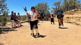 The Oak Canyon Dancers perform two songs on a hot summer day in July.