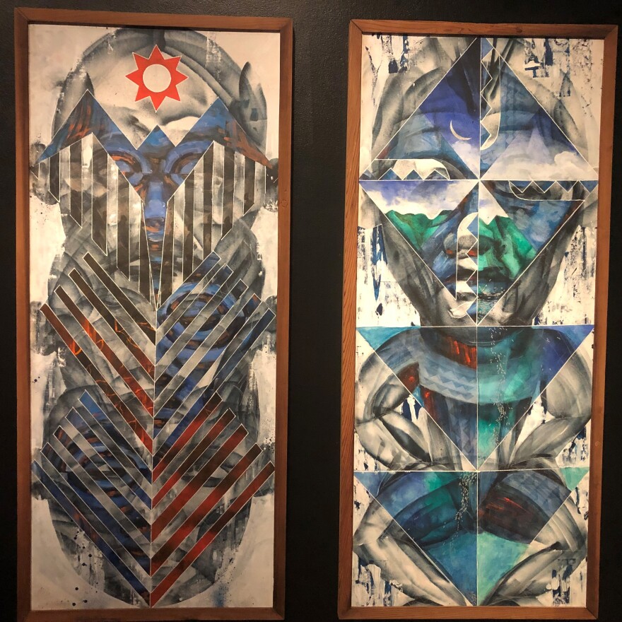 Paintings by Cory Kamehanaokalā Holt Taum.