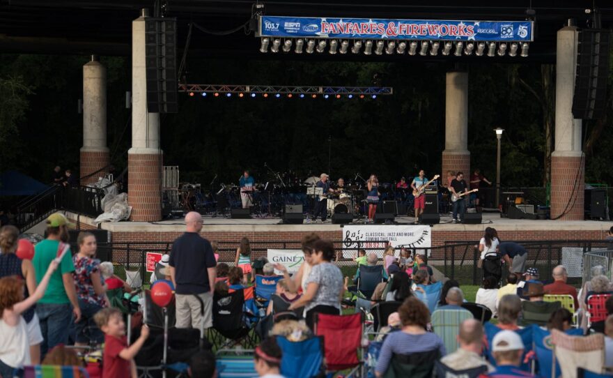The second performance of the evening was InCrisis Band, made up of UF professors, deans and friends. (Photo by Steve Johnson/WUFT News)