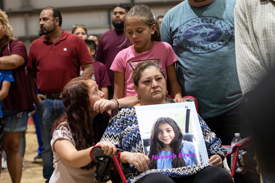 <strong>May 25:</strong> Community members attend a vigil for the 19 students and two adults killed in the mass shooting at Robb Elementary School on Tuesday.