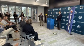Dakota State University and LifeScape held a press conference on Oct. 15, 2025, to announce a new partnership creating protective equipment for LifeScape employees.