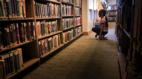 Elementary school student searching for a particular book. A budget proposal that may be taken up by mid-March could eliminate all librarians in Stratford public schools.