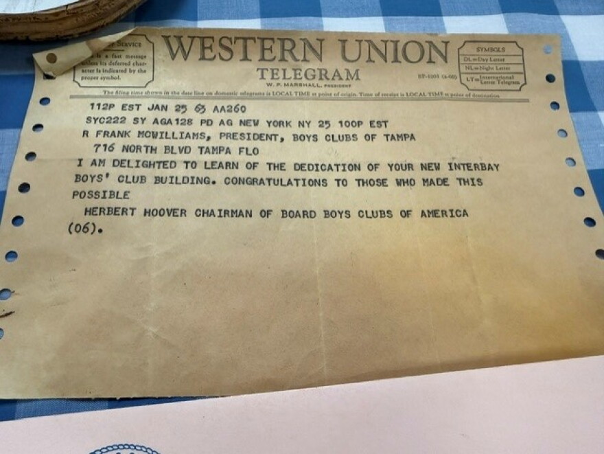 An old telegram by former President Herbert Hoo