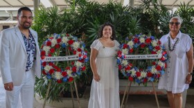Jax legislators Manny Abarca and Venessa Huskey at USS Missouri 40th Anniversary of recommissioning at Pearl Harbor May 10, 2026 