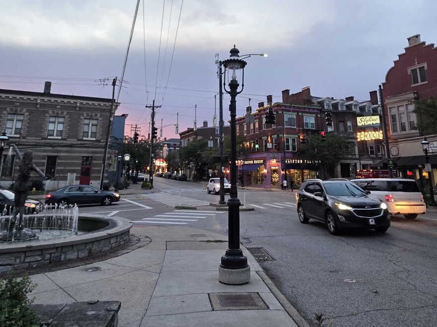 The intersection of Clifton Ave. and Ludlow Ave. in Clifton's neighborhood business district.