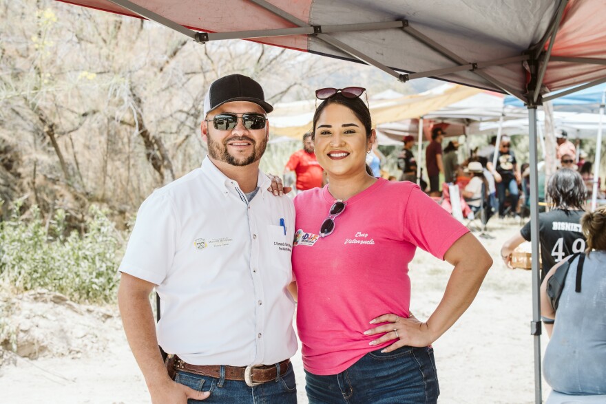 Fernando Garcia Villanueva, Presidente Municipal de Manuel Benavides poses with his wife Cruz Valenzuela Rodríguez. Garcia played an integral part in the planning the event and running it on the Mexican side. Since the closure of the river crossing in Paso Lajitas after 9-11, the border town has all but closed down. Manuel Benavides is now the closest town to the border in the municipality.