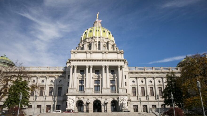 The state Capitol building in Harrisburg.