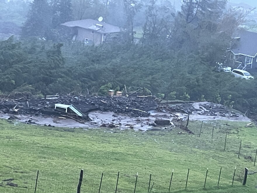 A photo during the storm in Kula.