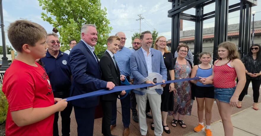 Officials and community members hold a ribbon-cutting ceremony for the Smart Growth 2.0 project in North Tonawanda.