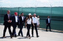 FILE - President Donald Trump, Gov. Ron DeSantis, R-Fla., and Homeland Security Secretary Kristi Noem and others tour "Alligator Alcatraz," a new migrant detention facility at Dade-Collier Training and Transition facility, July 1, 2025, in Ochopee, Fla.