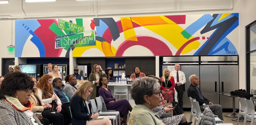 Lift announcement was held at the new Cook/Goodwill facility on 38th St. (Jill Sheridan WFYI)
