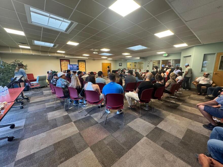 Cavern Springs mobile home park neighbors gather to elect board members for the Sopris Mountain Collective on June 26.