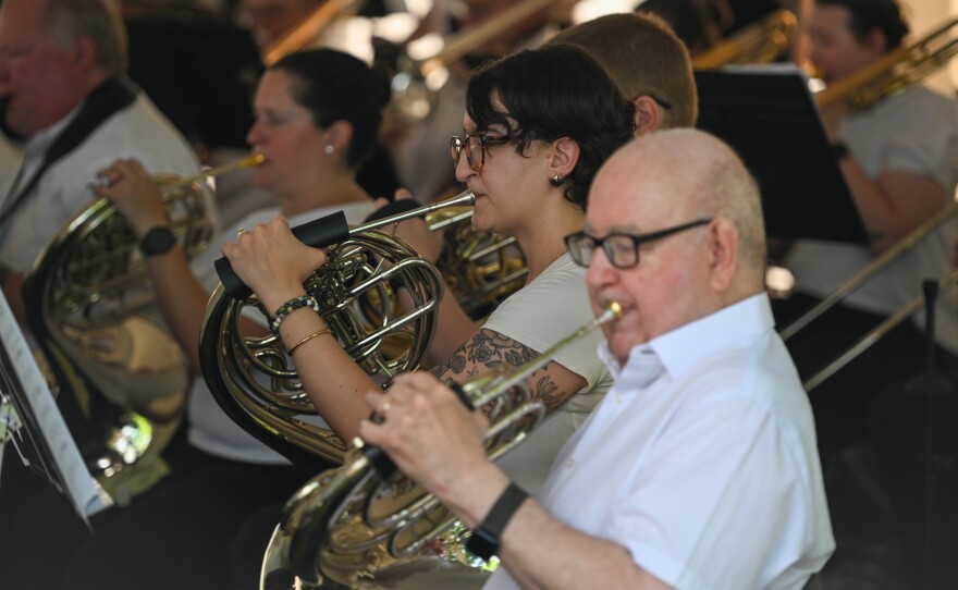 The Wyoming Valley Concert Band plays patriotic songs.
