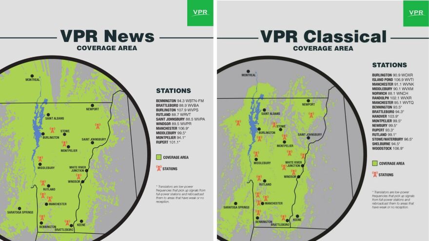 Vermont Public Radio reaches an audience of more than 200,000 listeners per week in Vermont, New York, New Hampshire, Massachusetts and Quebec.