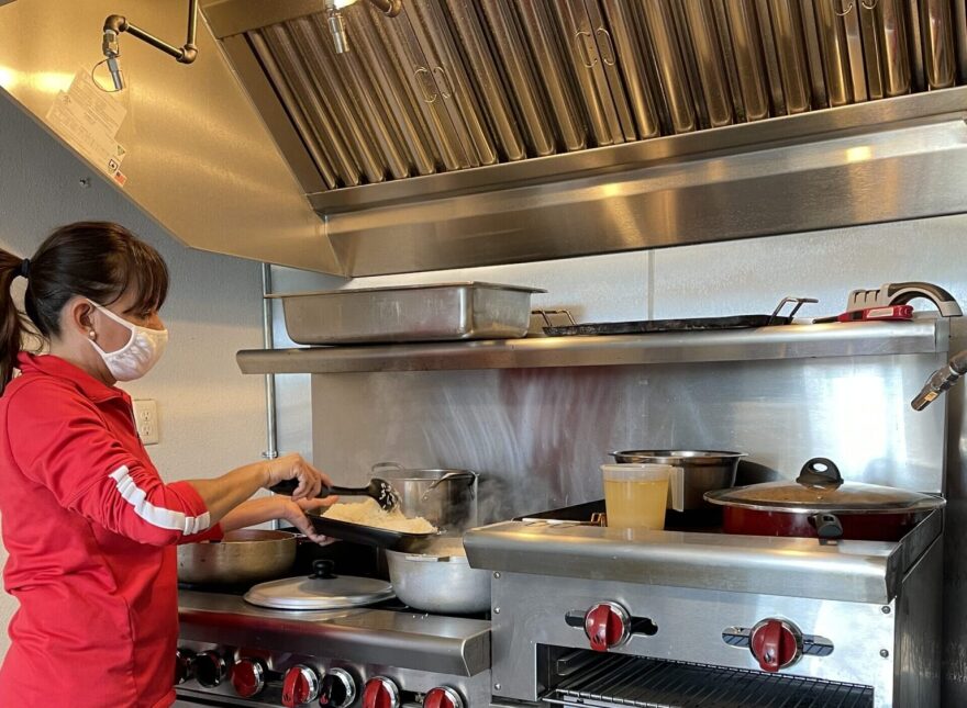 The idea for a commercial kitchen incubator grew out of El Calvario United Methodist Church’s history of feeding people, Rev. George Miller told Source NM. Pictured above: Ana Caro. (Photo courtesy of El Calvario).