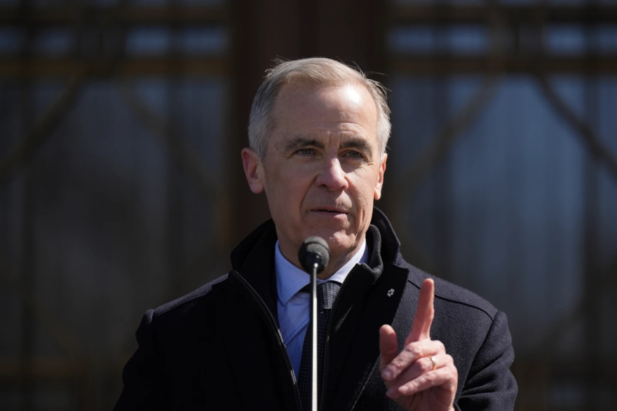 Prime Minister Mark Carney speaks to the media at Rideau Hall, where he asked the Governor-General to dissolve Parliament and call an election, in Ottawa, Sunday, March 23rd, 2025.