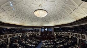 Lawmakers convene in a joint session in the Florida House of Representatives chamber to hear Gov. Ron DeSantis deliver the State of the State address on March 4, 2025.