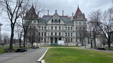 The New York State Capitol in Albany is seen on March 23, 2026.