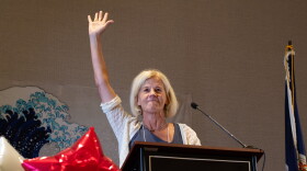 Beth Macy, the Democratic candidate challenging Rep. Ben Cline for the 6th Congressional District seat, took the stage to a standing ovation on Sunday evening.