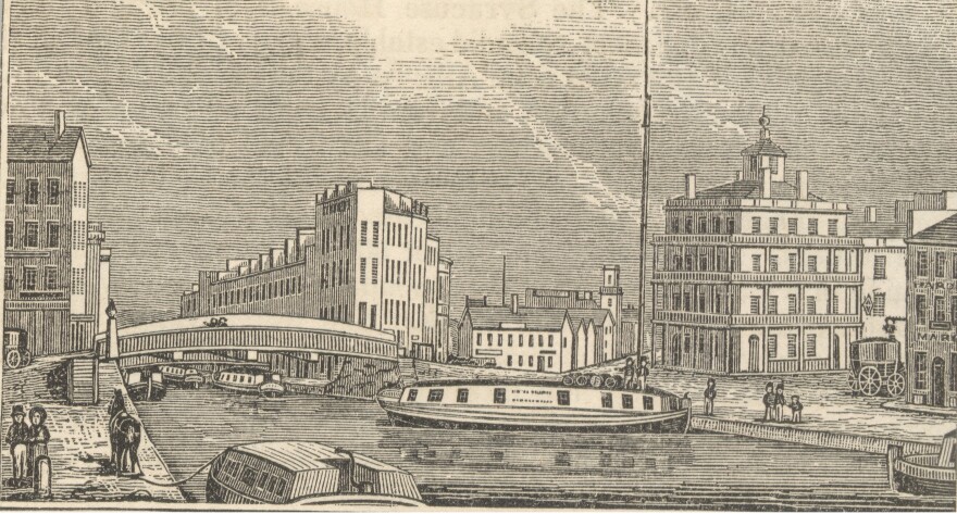 Historic picture of the Erie Canal in Syracuse