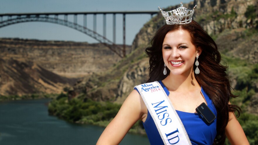 Miss Idaho, Sierra Sandison, shown here in her hometown of Twin Falls, Idaho, decided not to hide the insulin pump she wears to treat Type 1 diabetes during the pageant.