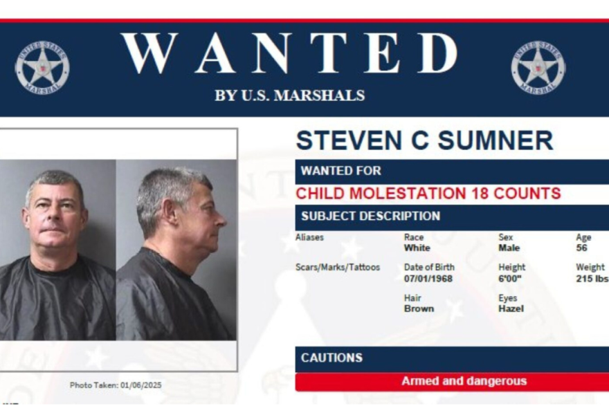 The US Marshals have announced it is leading the search for Sumner, offering a $25,000 reward for his capture.