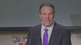 Former Gov. Andrew Cuomo, speaking at God's Battalion of Prayer Church in Brooklyn on March 6, 2022