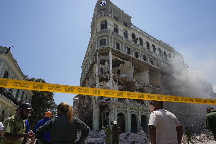 The five-star Hotel Saratoga was heavily damaged after an explosion in Old Havana, Cuba, on Friday.