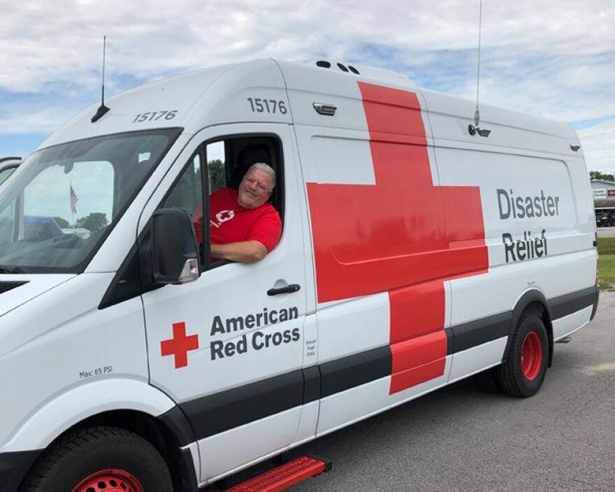 Red Cross volunteer Stan Scott of Owensboro headed south on Monday in an emergency response vehicle loaded with water and snacks for people as Hurricane Dorian approaches the southeast coast.